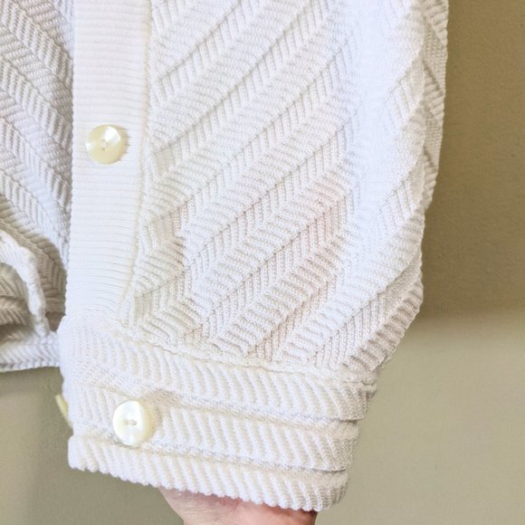 Luca Luca White Button Front Cardigan Sweater - Picture 6 of 8